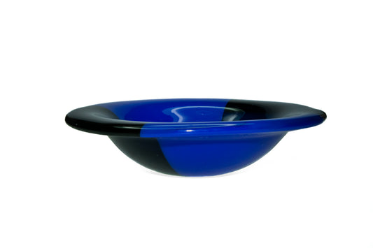 Double Blue Glass Round Dish