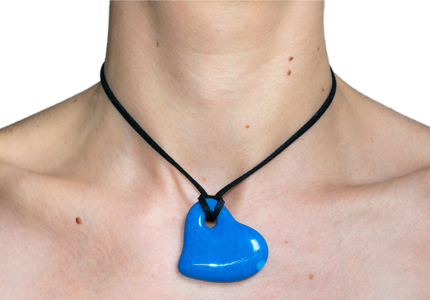 Glass Heart Blue Pendant