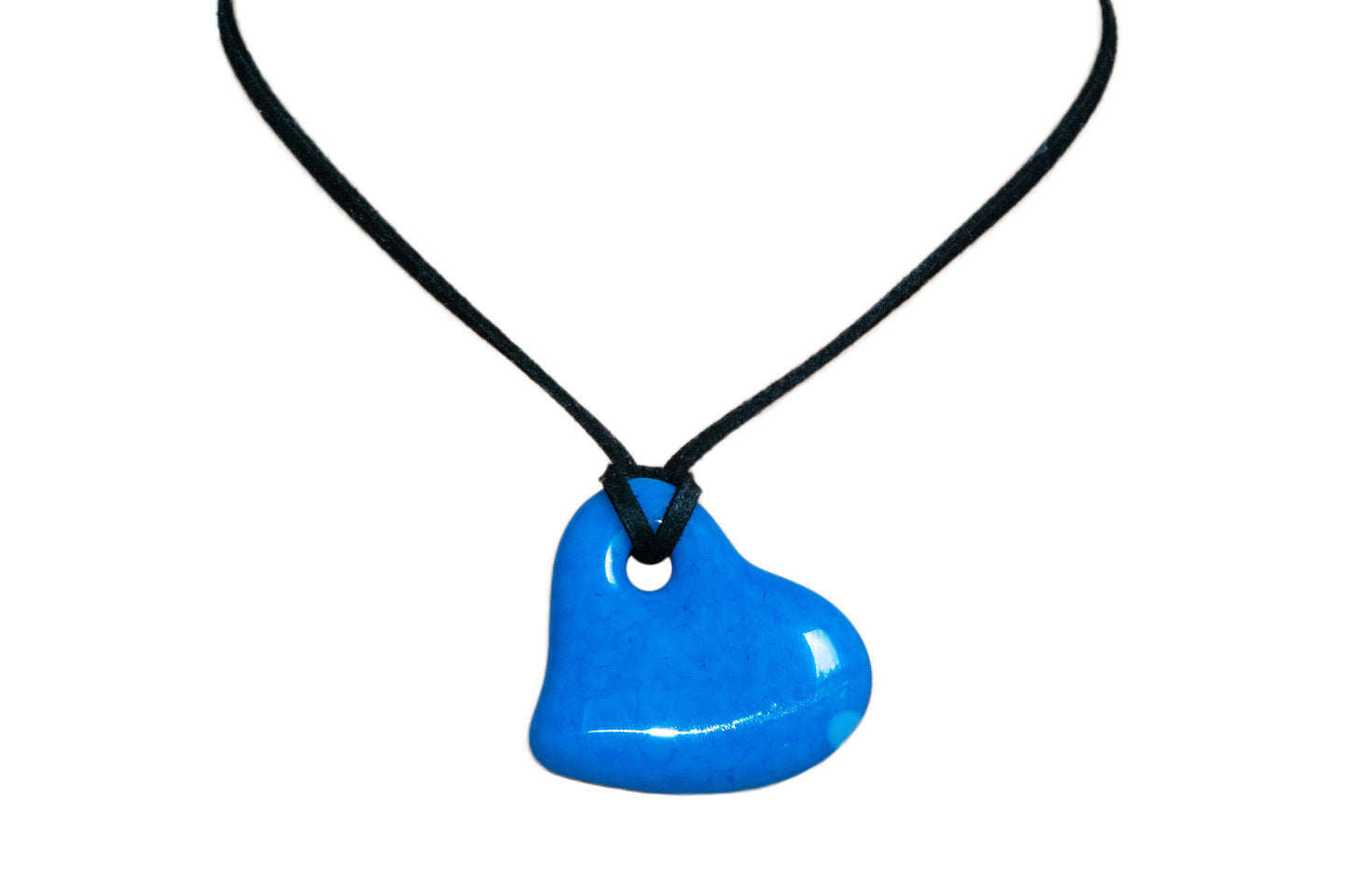 Glass Heart Blue Pendant