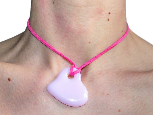 Glass Heart Pink Pendant