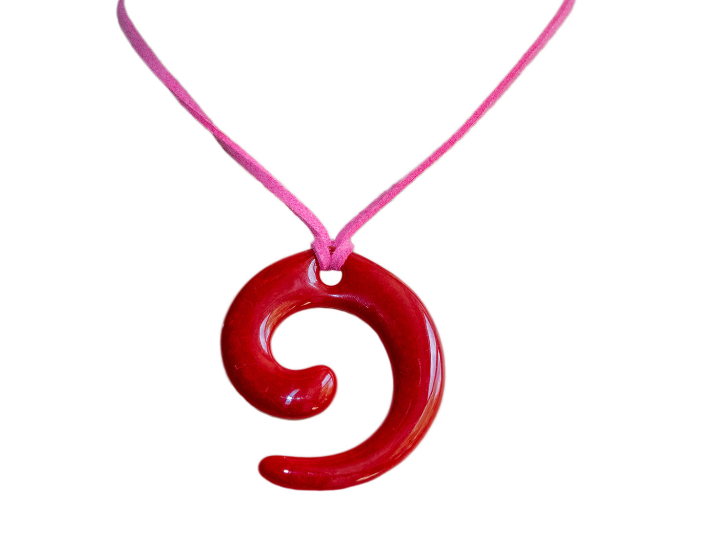 Glass Red Spiral Pendant